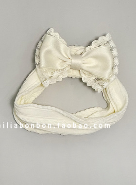 韩版新生婴儿护囟门发带满月女宝宝超萌可爱蝴蝶结公主不勒头发饰
