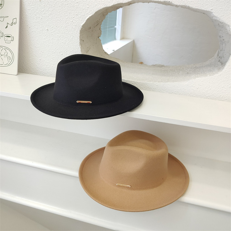 欧美经典摩登复古仿毛呢爵士帽子男女凹造型巴拿马礼帽秋冬骑士帽