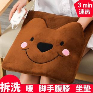 加热坐垫办公室电热插电式 暖脚宝神器热敷垫多功能暖垫卡通拆洗女