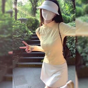 黄色冰丝防晒衣女2026新款修身小个子开衫防晒服女款夏季外套无帽