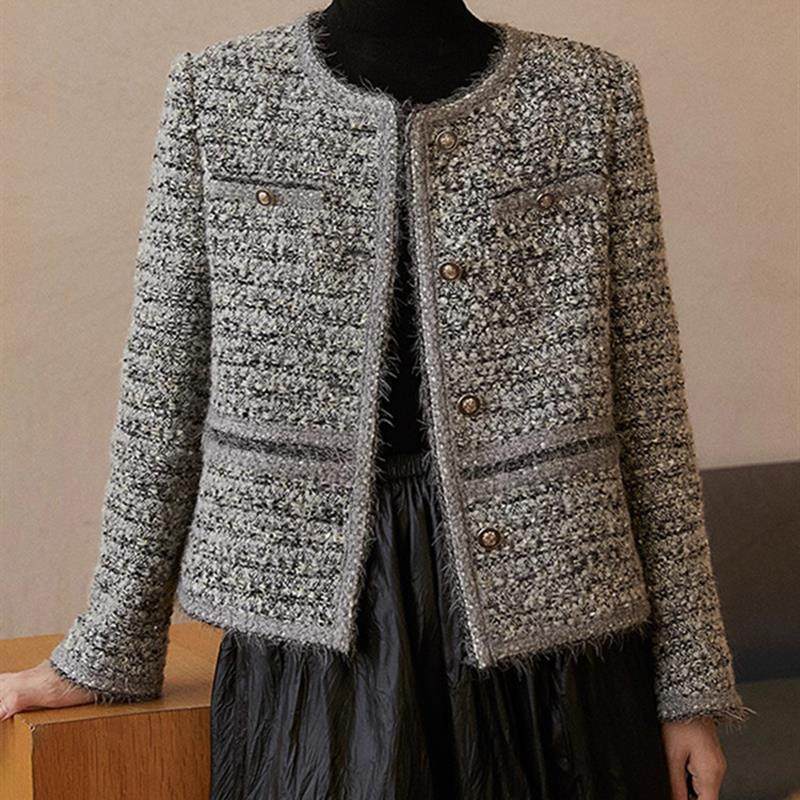 2025春秋季新款花呢女式高档短上衣,女装/女士精品,短外套,淘宝优惠券,粉丝福利购,淘宝优惠卷