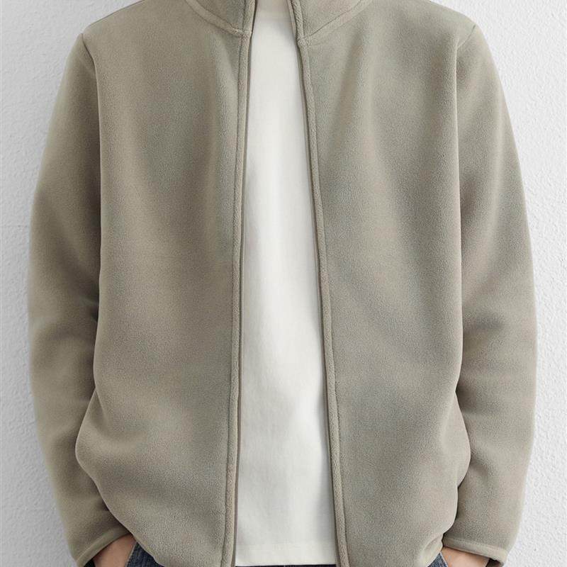 双面摇粒绒立领外套男秋冬季加厚保暖内胆抓绒衣纯色户外休闲夹克,男装,夹克,淘宝优惠券,粉丝福利购,淘宝优惠卷