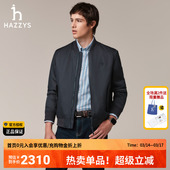 哈吉斯hazzys官方秋冬棒球领棉服男通勤保暖纯色长袖 上衣 外套男装