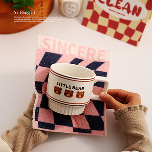 木浆棉抹布厨房专用木桨海绵洗碗布刷碗方巾吸水不沾油擦桌不掉毛