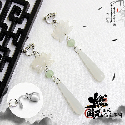新中式古风耳饰耳夹无耳洞耳挂男女汉元素流苏耳饰耳夹装饰清冷