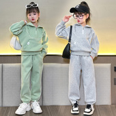 洋气春秋连帽卫衣小女孩休闲卫裤 2026新款 两件套 运动套装 女童春装