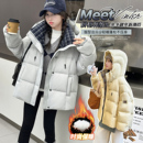 女童冬季 洋气冬连帽羽绒棉服初中生女孩防风外套 加厚棉衣2025新款