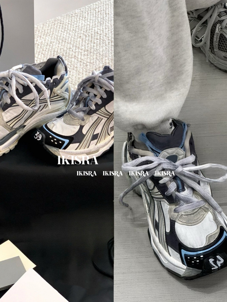 IKISRA   25-10   Retro Make old Thick bottom Color matching Daddy shoes increase gym shoes Couple Running shoes