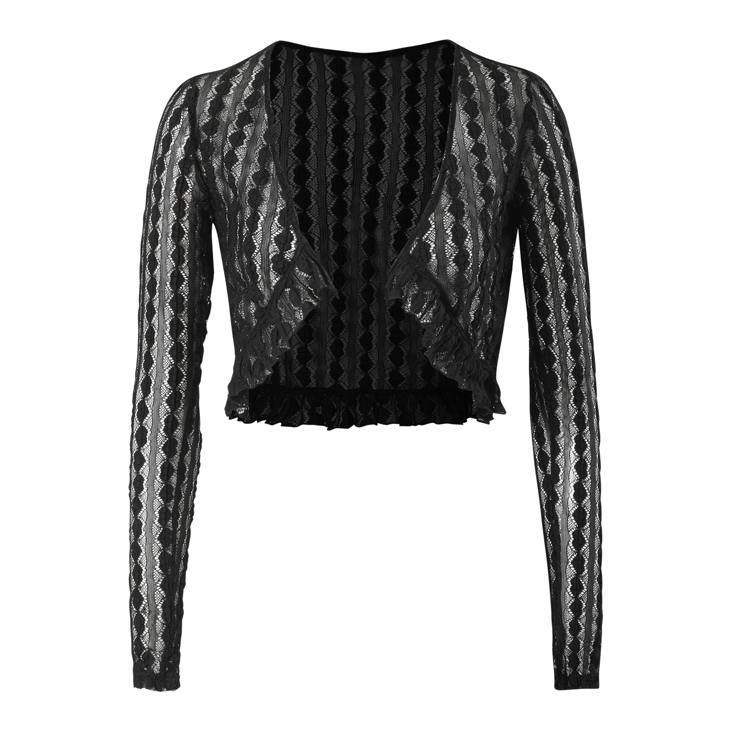 少年齐单独长袖钩花罩衫