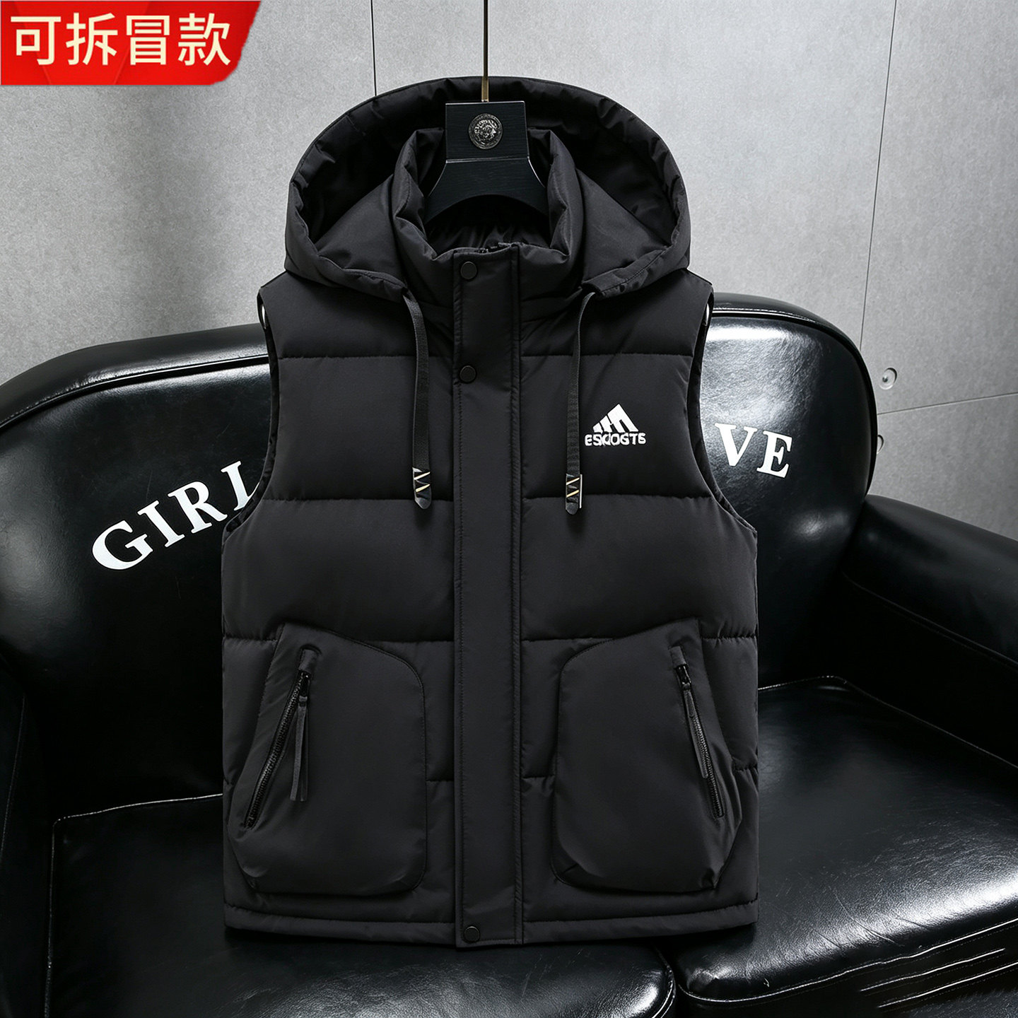 羽绒棉马甲男女秋冬季加厚保暖品牌外套坎肩青年运动背心潮牌男装