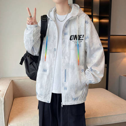 夏季冰丝防晒衣男款青少年轻薄款透气防晒服初中高中学生夏天外套