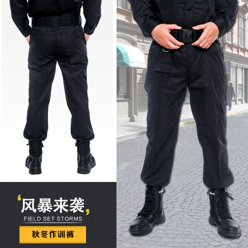 BLACK SECRET SERVICE PANTS SECURITY OVERALLS PANTS LOGO TRAINING SPRING SUMMER FALL SHOES PANTS BELTS PROPERTY SECURITY PANTS