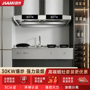 家用橱柜一体猛火灶别墅自建房定制家用带风机爆炒家用猛火燃气灶