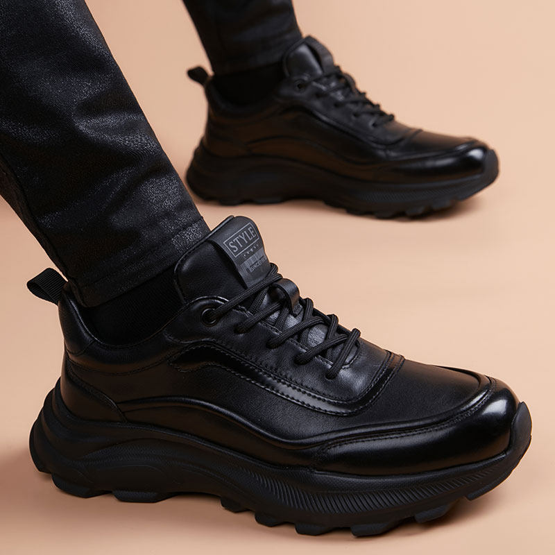 休闲皮鞋男款2026新款头层牛皮运动风潮流百搭男鞋英伦真皮德比鞋