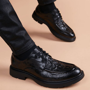 皮鞋男款商务正装真皮头层羊皮内增高男鞋英伦风高端轻奢休闲鞋子