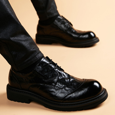 橡胶底商务正装真皮休闲皮鞋男鞋