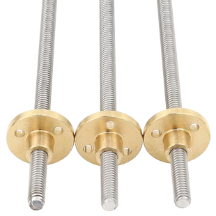 3D打印机不锈钢梯形丝杆T5*1 5*2 5*4 配套铜法兰螺母导程1 2 4mm