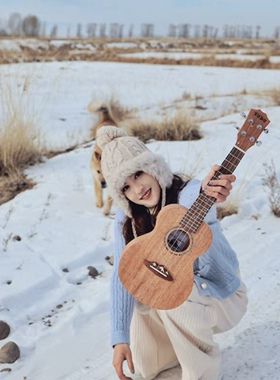 TODO趣弹尤克里里富士山下桃花心云杉单板儿童女生初学者小吉他
