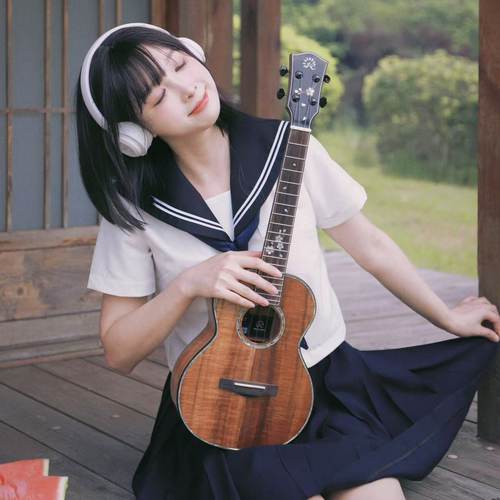 趣弹瑞声思樱尤克里里虎纹亚洲相思木全单指弹进阶小吉他雪樱 - 封面