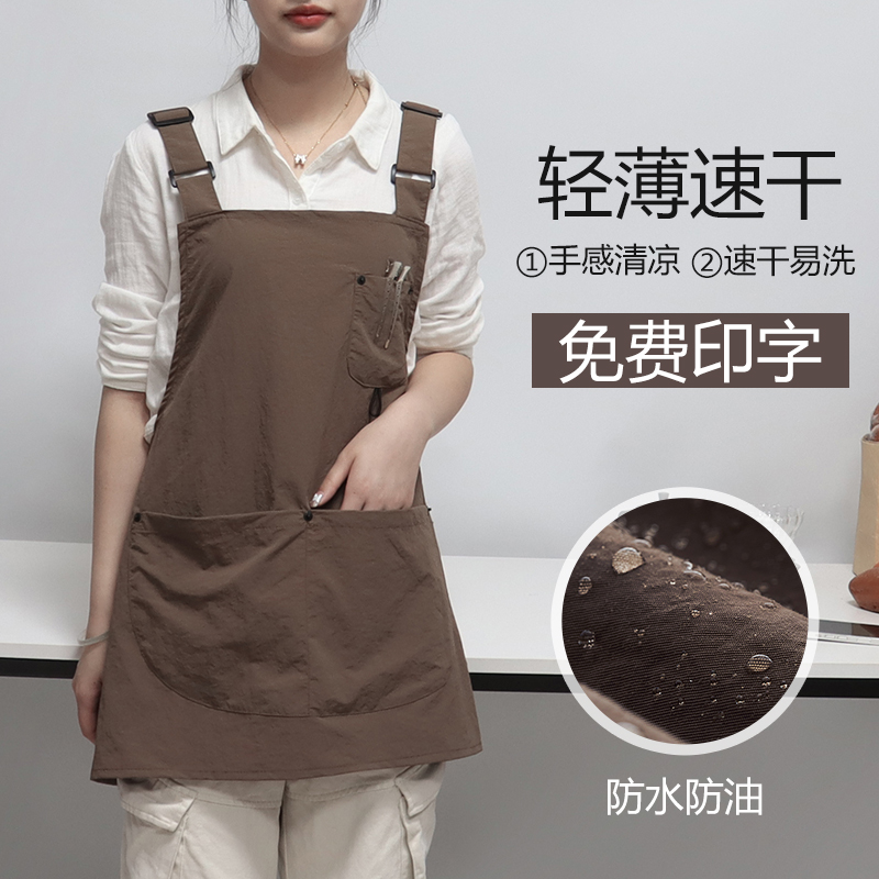 轻薄围裙餐饮专用夏天厨房家用女