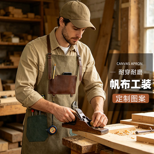 男士专用高级感厚帆布耐磨围裙