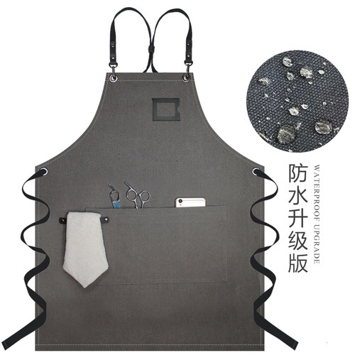 韩版牛仔帆布防水背带工作服围裙