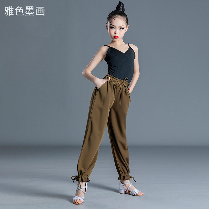 雅色墨画女童时尚拉丁裤练功服