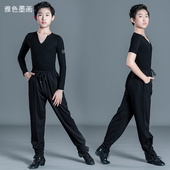 男童拉丁长袖 演出训练服套装 练功服新款 儿童考级比赛服男孩拉丁裤