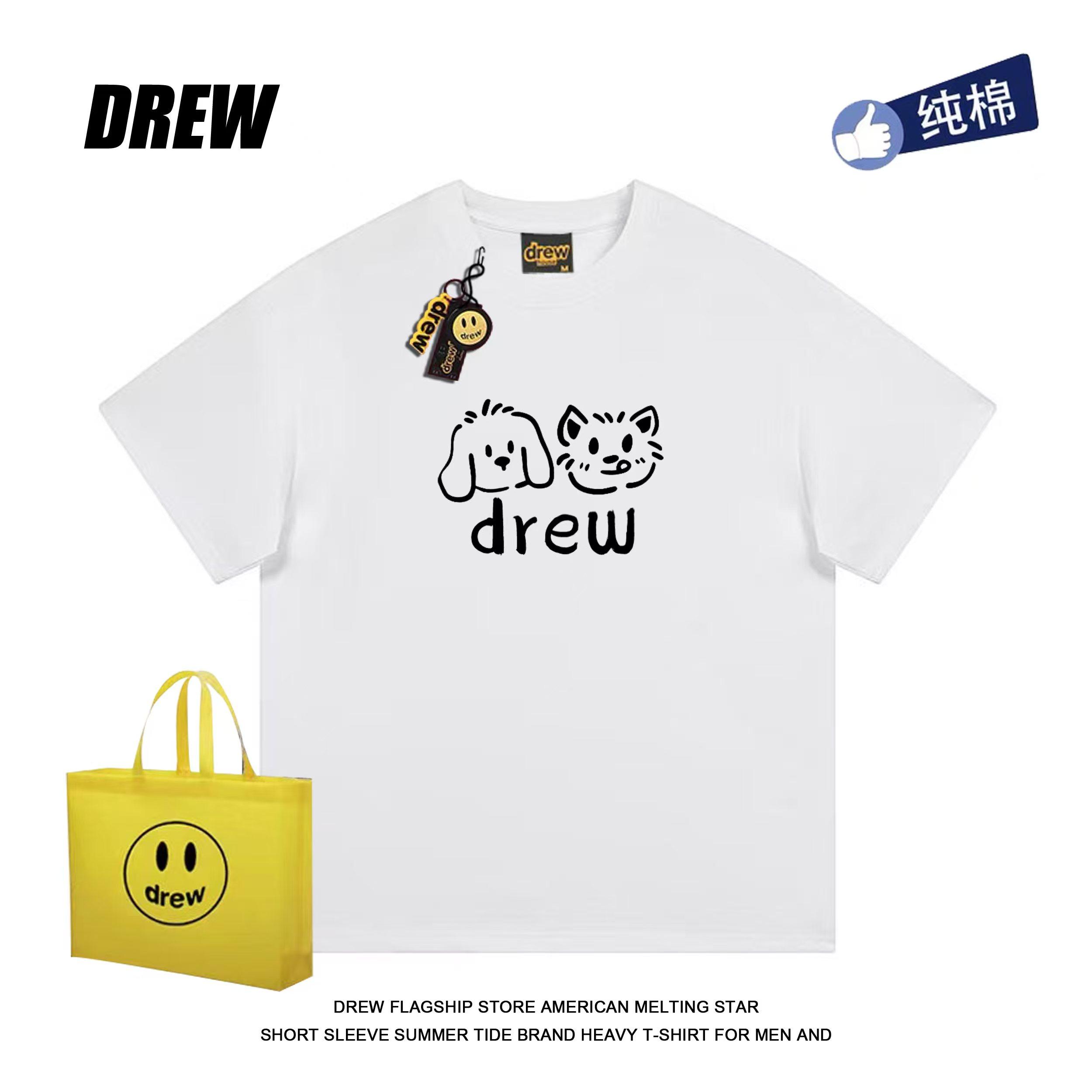 drew短袖重磅纯棉男女宽松上衣