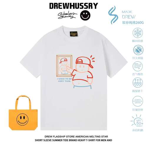 DREW卡通我曾经非常瘦纯棉短袖