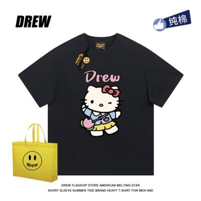 drew短袖美式男女卡通可爱纯棉
