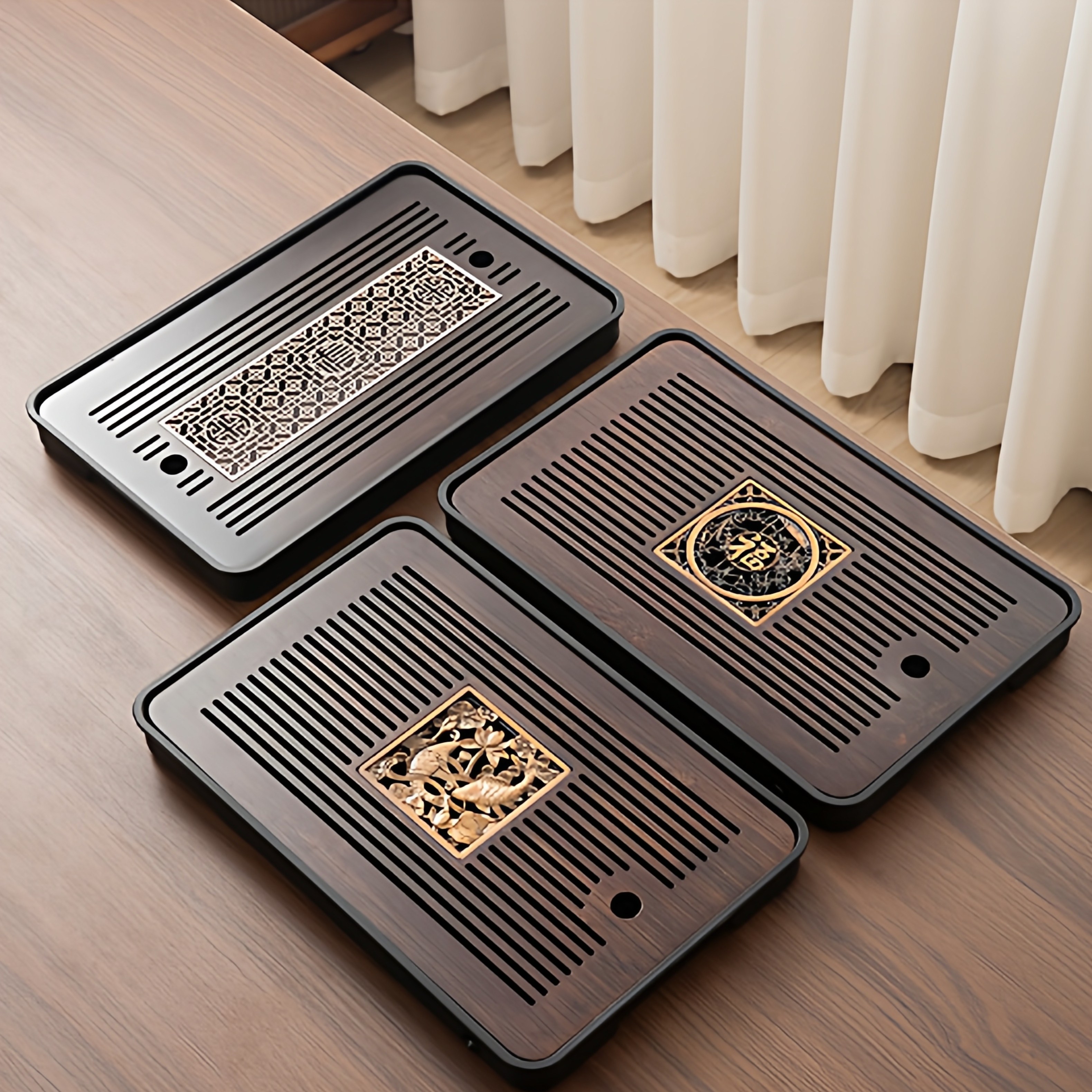 竹木茶盘茶台家用小型沥水盘长方形排水茶海中式干泡盘储水小茶,餐饮具,茶盘,淘宝优惠券,粉丝福利购,淘宝优惠卷