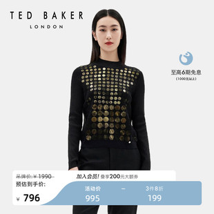 套头针织衫 TED BAKER秋冬女士亮片收腰圆领短款 长袖 264315