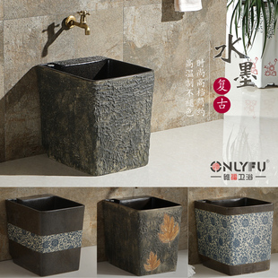 T601 庭院拖把池黑色墩布槽阳台水池方形酒吧呕吐池地拖布盆民宿