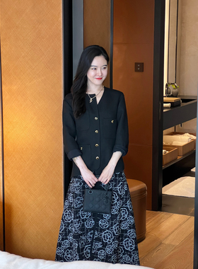 DUO智仙生 黑标 月亮夫人狡黠不对称小香风上衣