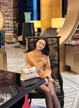 DUO黑标花见花开拜年乖牌植物染郁金香提花老钱新中式外套和短裙