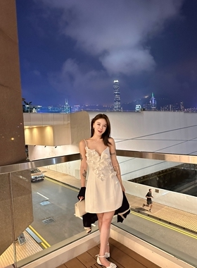 DUO智仙生黑标 岁月缝花 白色鸢尾夏日白月光立体花朵小白裙