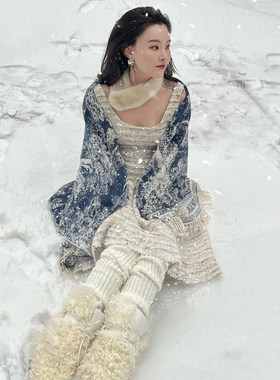 冰雪女王修身收腰花苞连衣裙