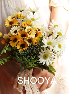HANDMADE BY SHOOYA 搭配轻婚纱 小清新韩式手捧花 法式乡村田园