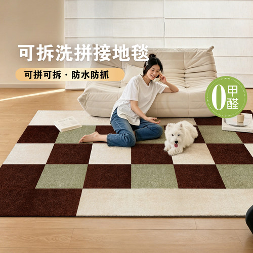 可拆洗防水拼接满铺地毯客厅卧室