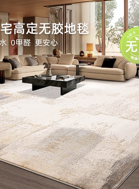 地毯无胶无甲醛客厅卧室免打理现代极简灰色沙发茶几毯轻奢高级