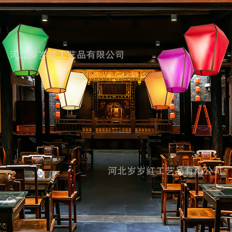 国风灯笼装饰新中式户外手绘仿古彩灯方形宫灯飞碟景区24节气