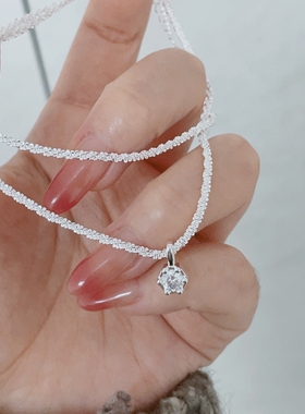 波光粼粼银河单钻项链锁骨链高级感轻奢简约小众约会通勤