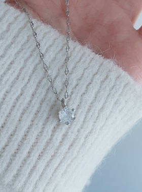 镀18k金单钻项链日韩简约时尚约会通勤
