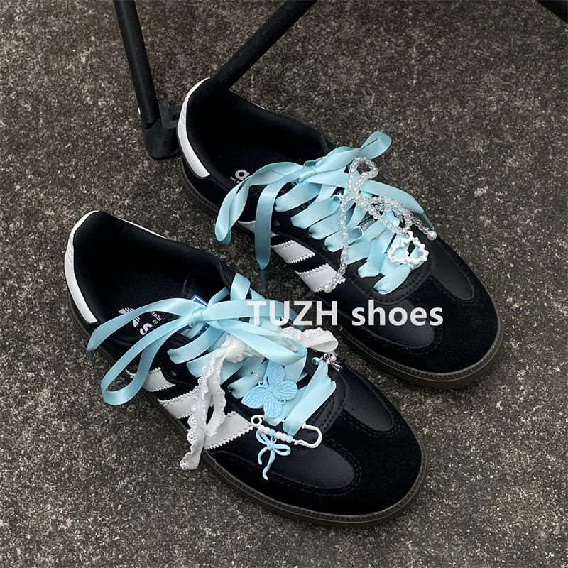 创意甜美温柔风蝴蝶结鞋扣配饰德训鞋板鞋鞋花蓝色白色配件装饰扣