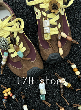 原创复古鞋面配饰袋鼠穆勒乐福鞋鞋花diy串珠木珠挂饰美拉德装饰