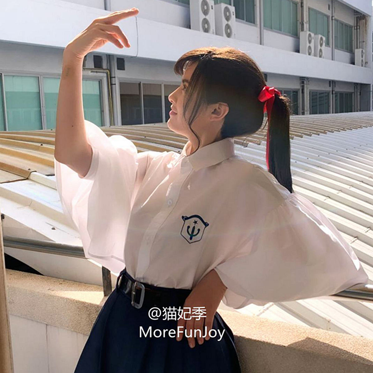 禁忌女孩~尤里同款酒红色学院风蝴蝶结飘带发绳气质高马尾发带