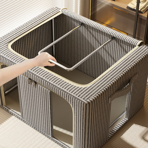 棉麻衣服收纳箱加厚布艺整理盒