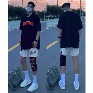 夏季速干短袖薄款美式网眼透气投篮服秋衣开衩体育生田径训练服潮