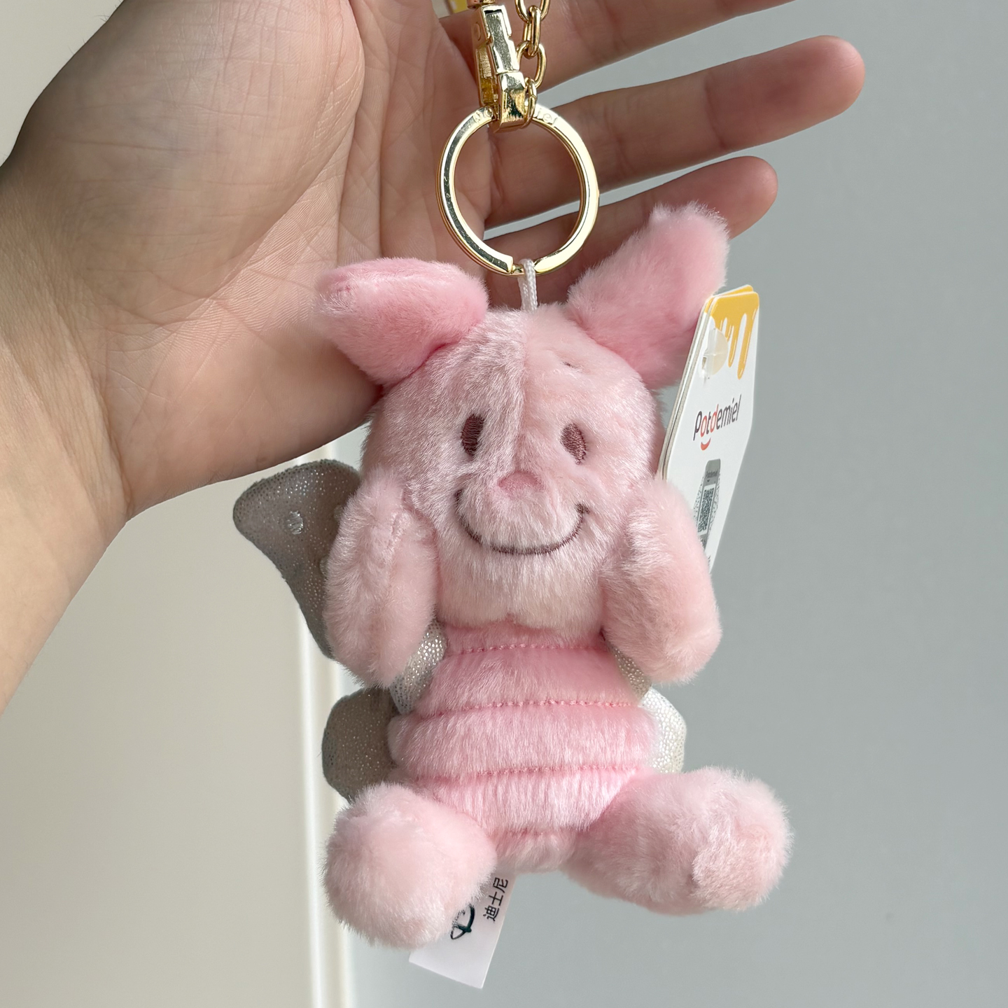 迪士尼正版蝴蝶仙子皮杰猪毛绒挂件公仔玩偶情侣包包挂饰品钥匙扣